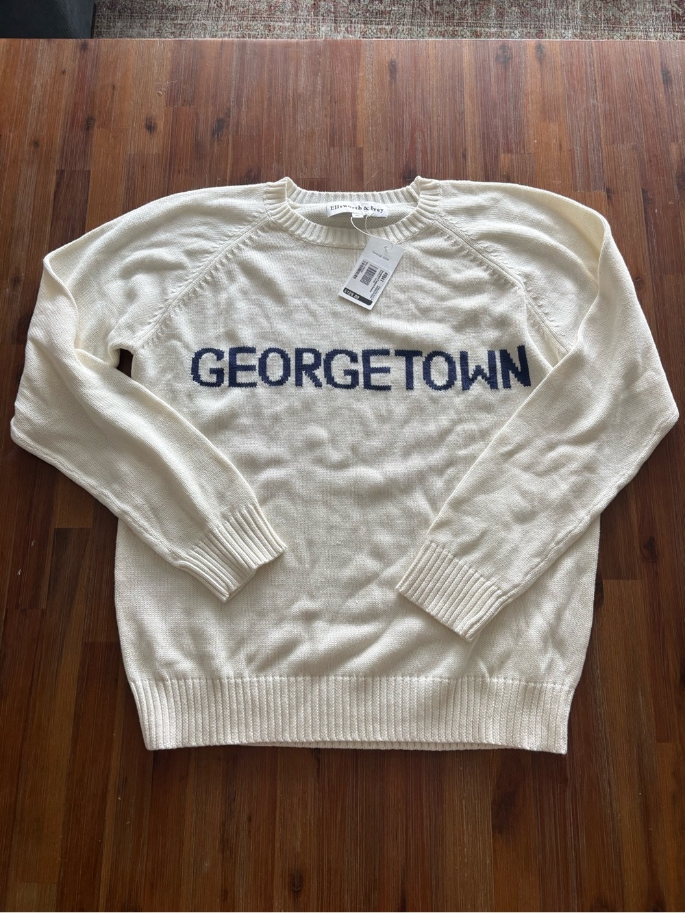 TUCKERNUCK Crewneck Sweater with Navy 'GEORGETOWN' Lettering